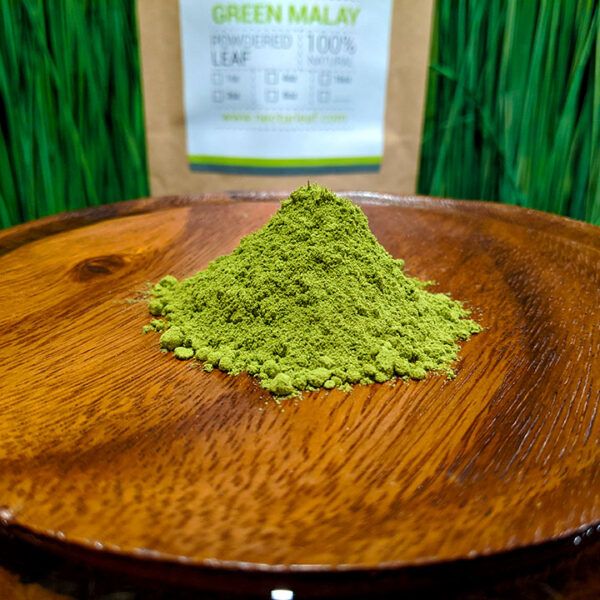 Green Malay powdered leaf Close